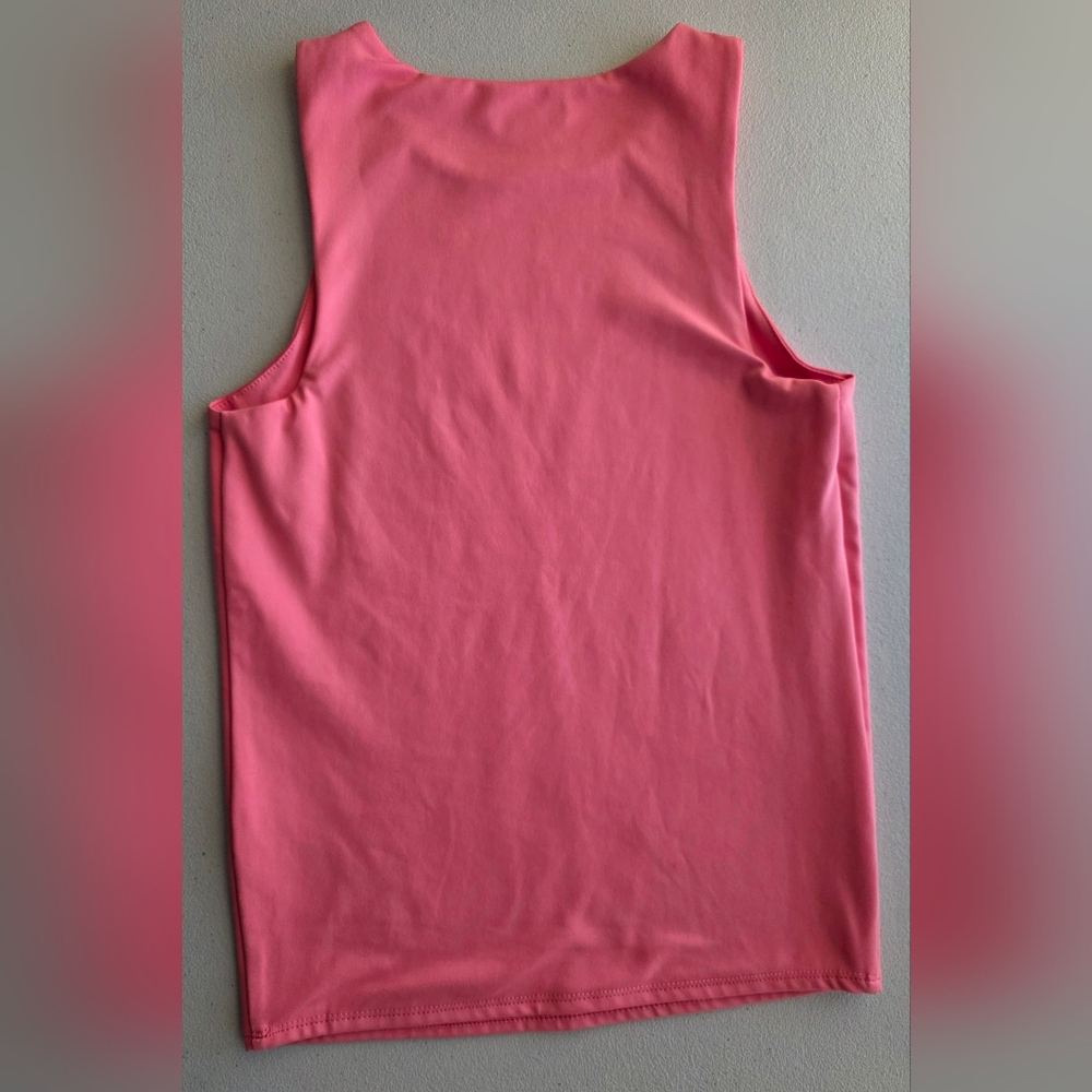 Versona Soft Hot Pink High Neck Tank Top Y2K Barbiecore Preppy Minimalist  XS - Picture 3 of 7